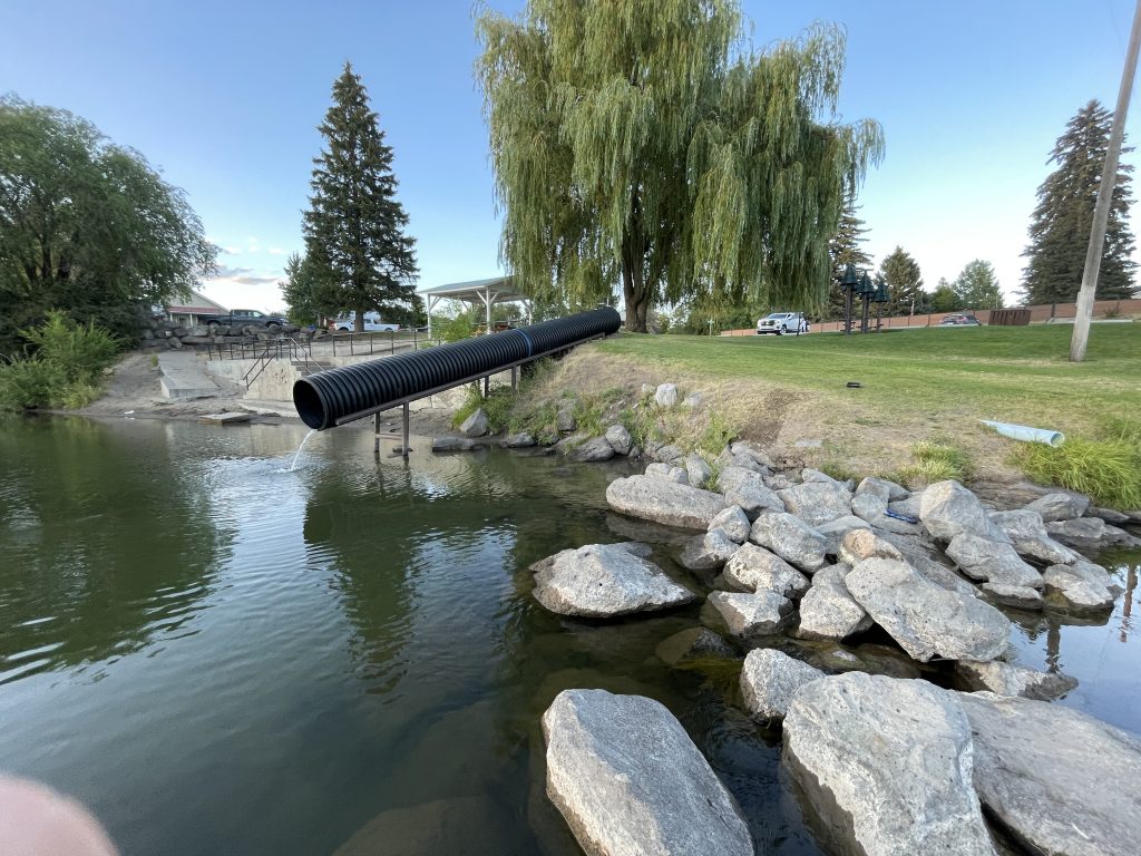 View of the sandbar in St. Anthony of the waterslide there, and the roped of section of the river.