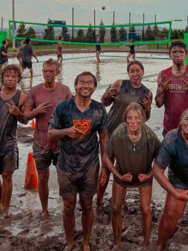Mud Volley Ball in Rexburg on BYU-I Campus next to the Upper Fields and the Rope Course.