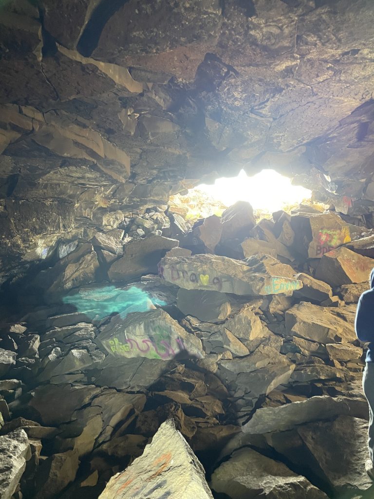 Entrace of the Civil Defense Cave from the inside of the cave.