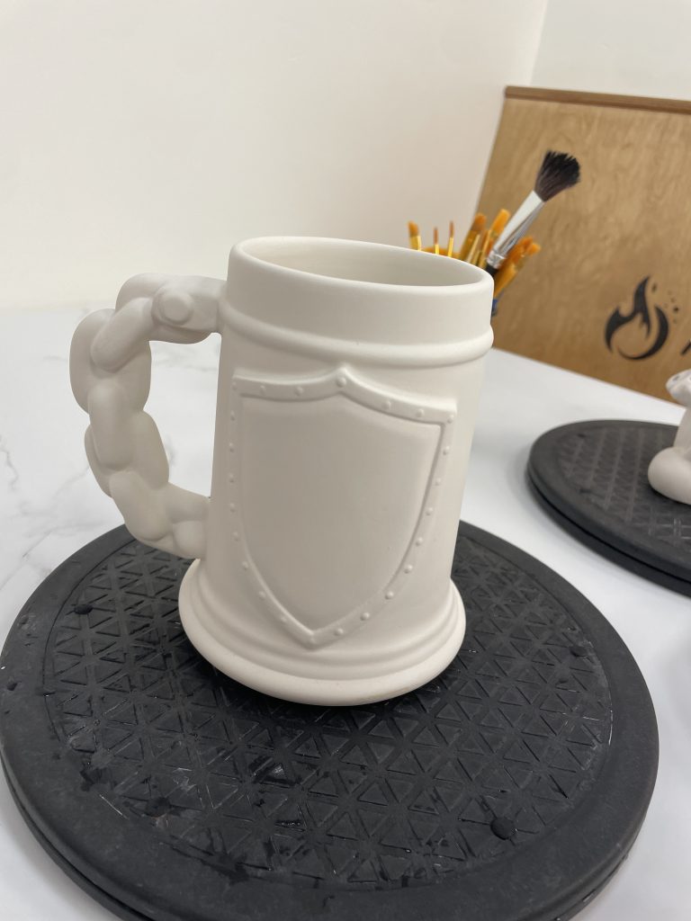 Plain Pottery Goblet on spinning plate.