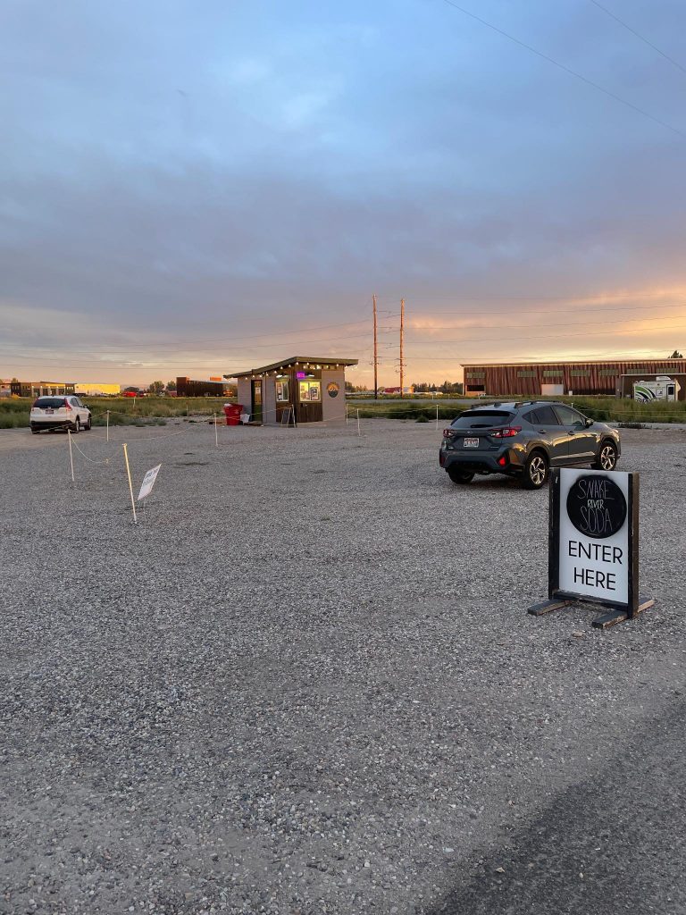 snake river soda rexburg idaho drive through soda shop location at sunset